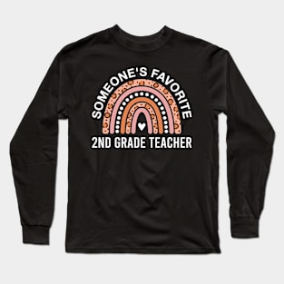 Someone's Favorite 2nd Grade Teacher Rainbow Leopard Long Sleeve T-Shirt